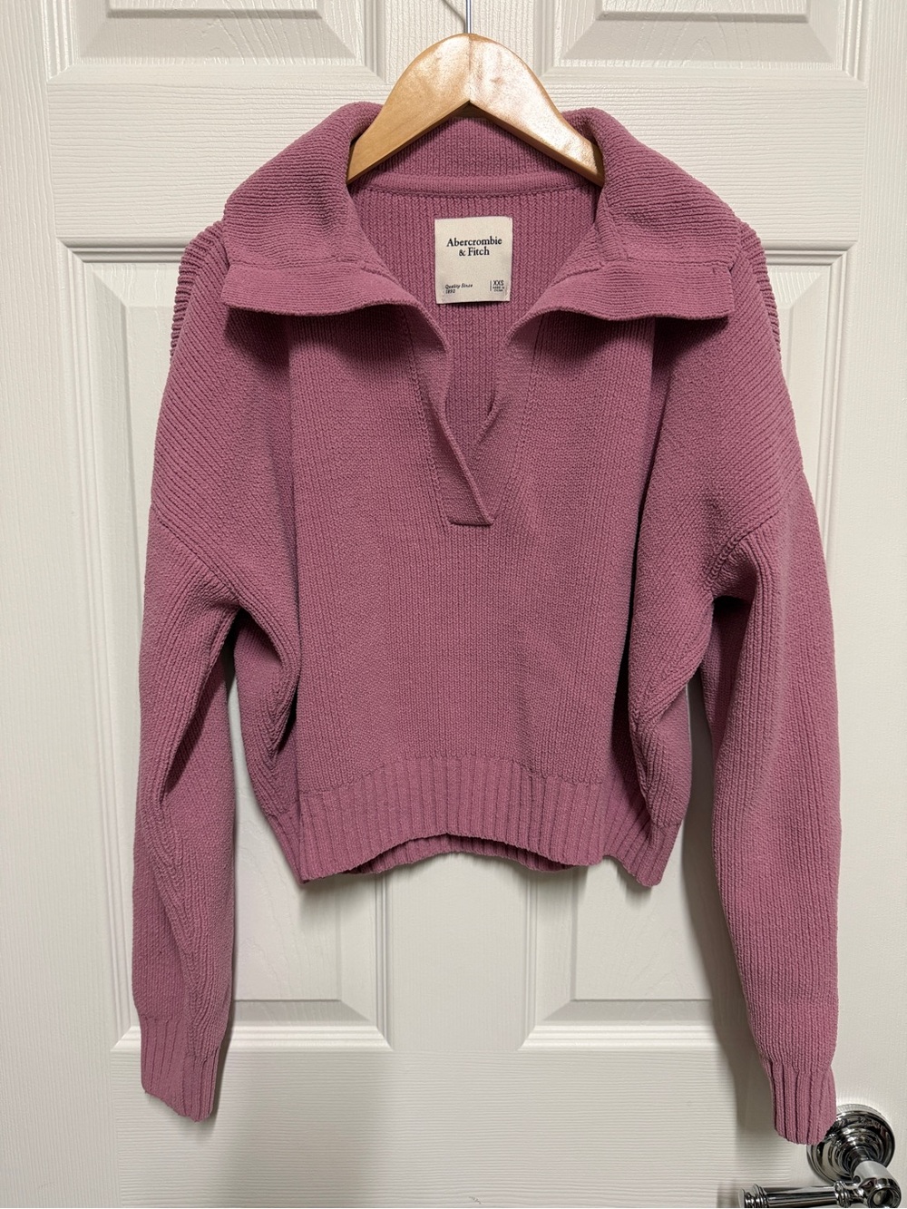 Abercrombie & Fitch Dusty Rose Knit Collared Pullover